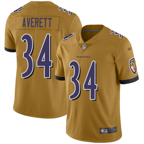 Baltimore Ravens nike_ravens_3799Limited Gold Men Anthony Averett Jersey NFL Football #34 Inverted Legend